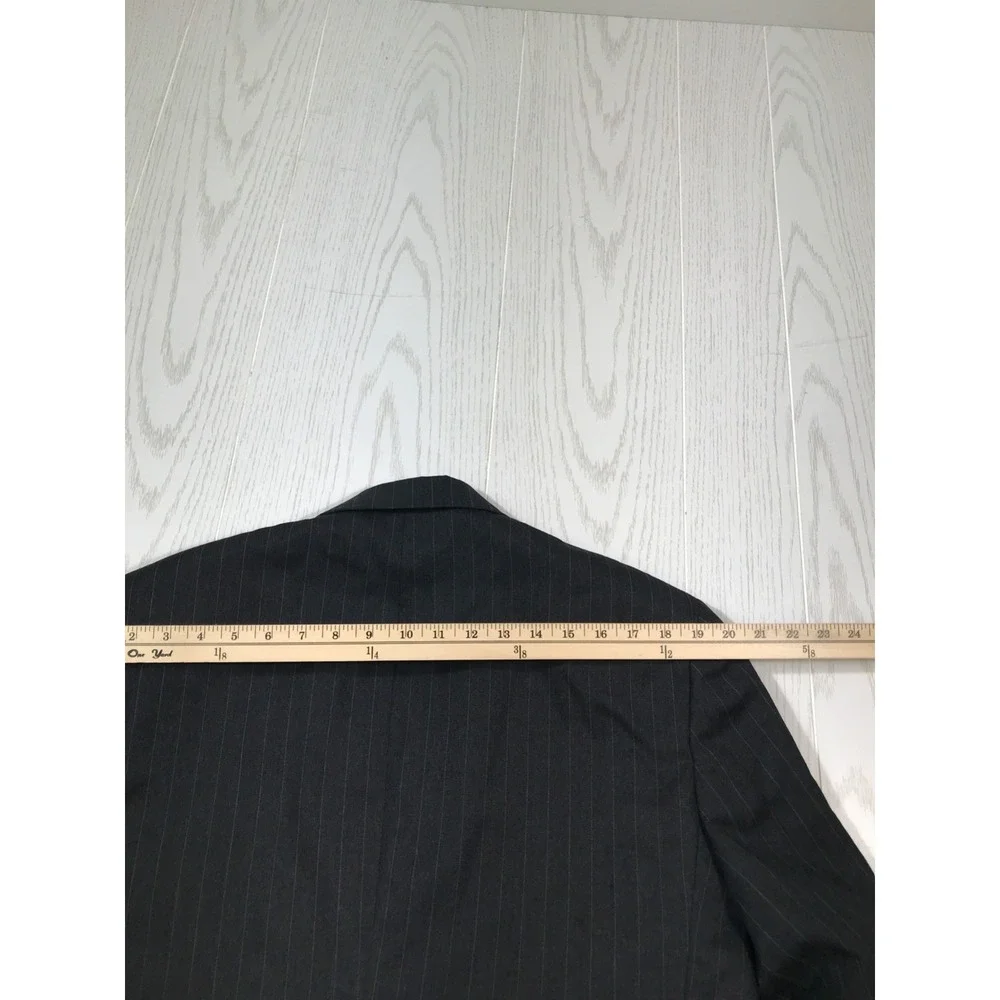 Vintage Bill Blass Pinstripe Suit 42R 34x29 Gray Wool 2 Button Made In USA 90s